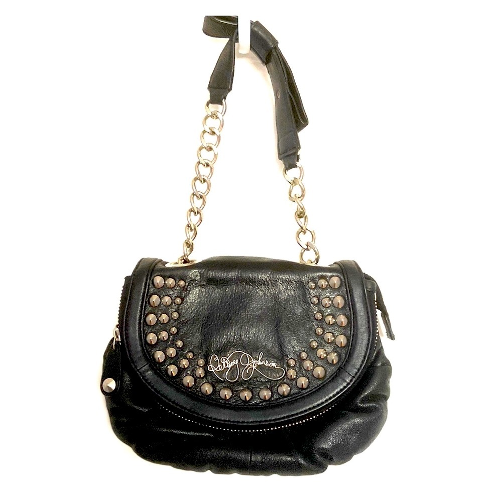Betsey Johnson Rock Star Studded black leather bag